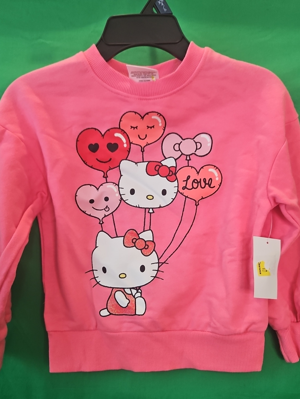 Hello Kitty Pink Heart Balloon Kids Sweatshirt